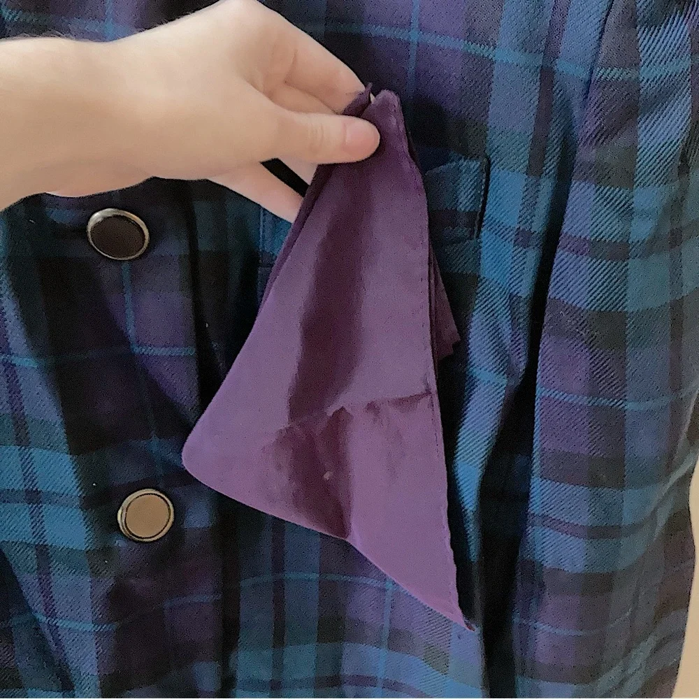 ⭐️ Vintage Stirling Cooper Plaid Button Down Blazer Size 12 - Picture 5 of 13